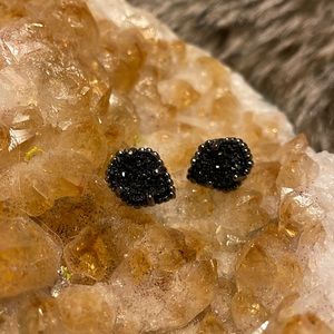 Black Druzy Earrings